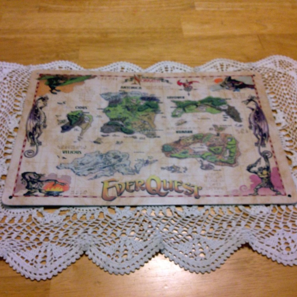 Metal Wall Art, Everquest, The World of Norrath Map